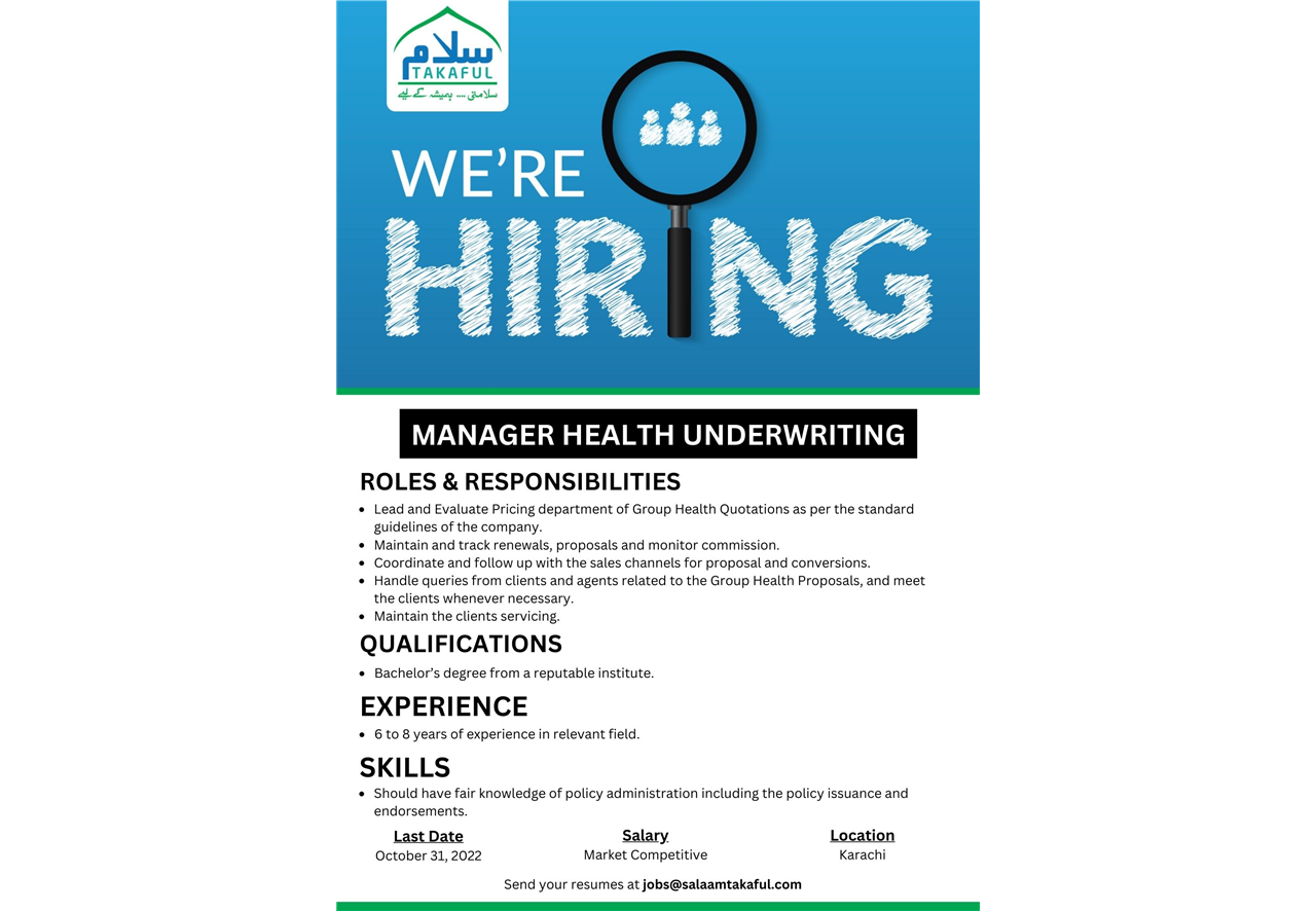 Manager - Health Underwriting