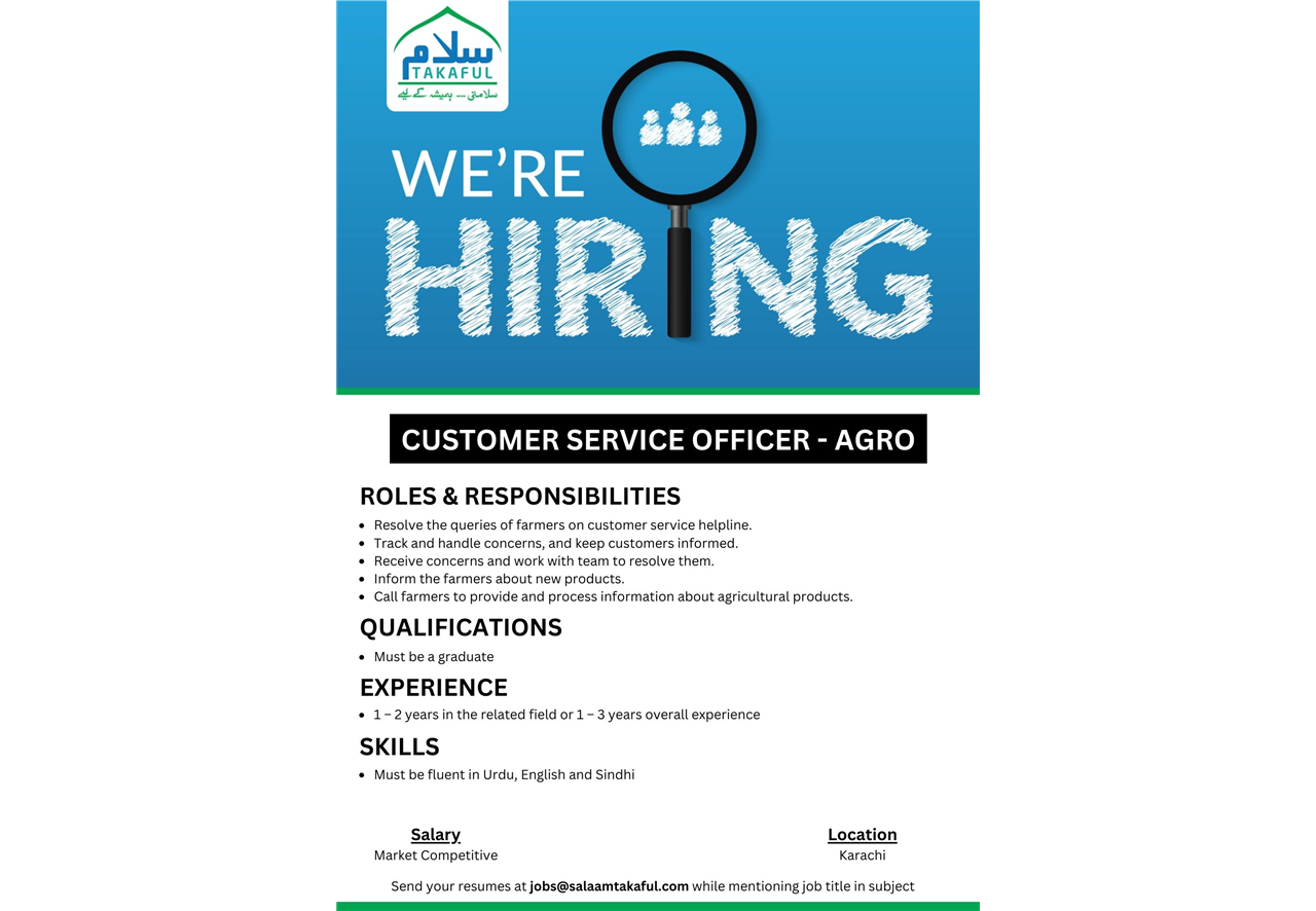 Customer Service Officer - Agro