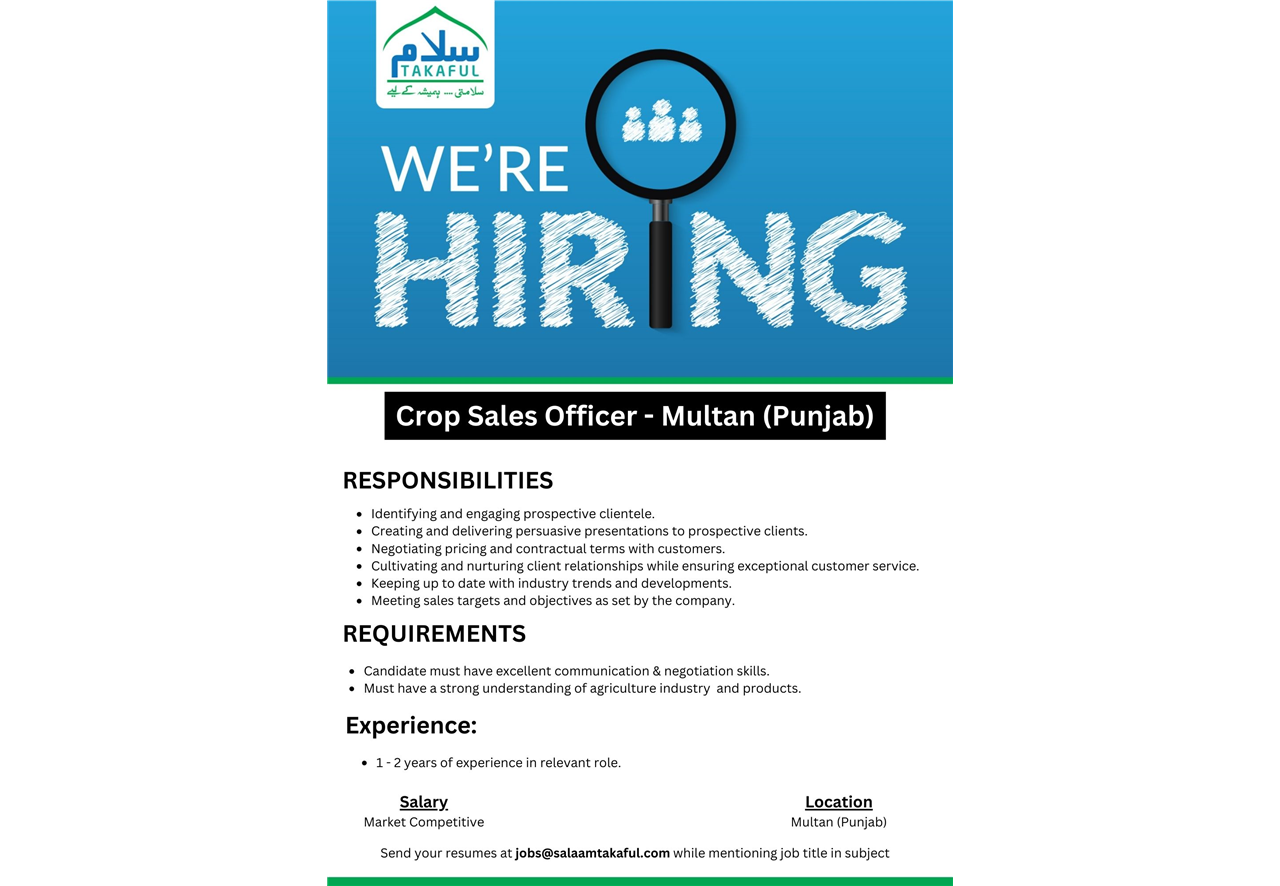 Crop Sales Officer - Multan