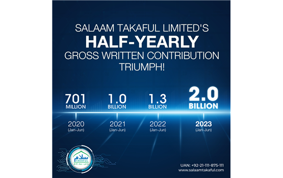 Salaam Takaful Limited has achieved GWC of PKR 2 billion in the first half of 2023